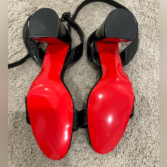 Brand New Black Block Heel with Red Sole - Picture 9 of 10